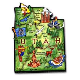 Utah State Decowood Jumbo Wood Fridge Magnet 3.25