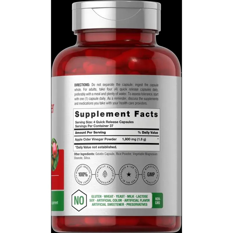 Apple Cider Vinegar 1800mg per serving | 150 Capsules