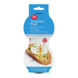 Tala Non-stick Poachette Egg Rings, Ideal for Poaching and Frying Eggs and can be used for Crumpets & Yorkshire Puddings, Set of 2, Made in Britain., Silver