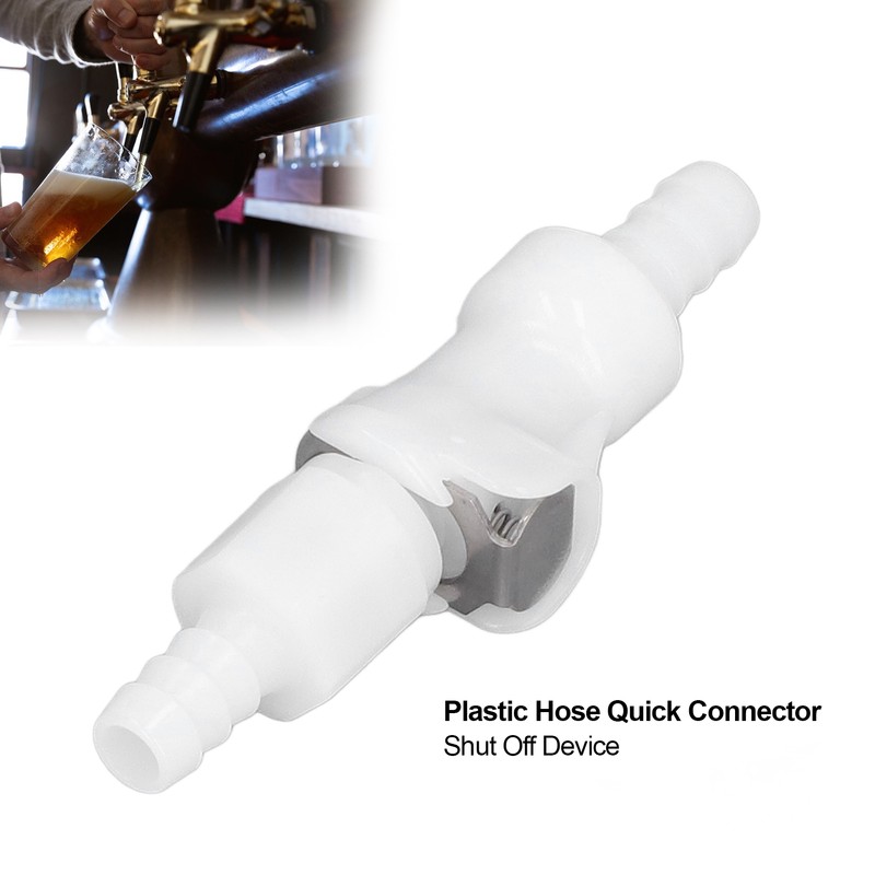 Plastic Hose Quick Connector 5/16 Tube with Shut Off Food