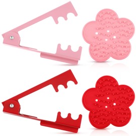 WILLBOND 2 Sets Thorn Remover for Rose, Durable Rose Stem Leaf Thorn Stripper Tool Kit Floral Stem Remover Crafting Tools for Mother's Day Gift Florist Garden Floral Arrangements(Pink,Red)