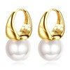 Dochais Pearl Earrings 14K Gold for Women and Women, 14