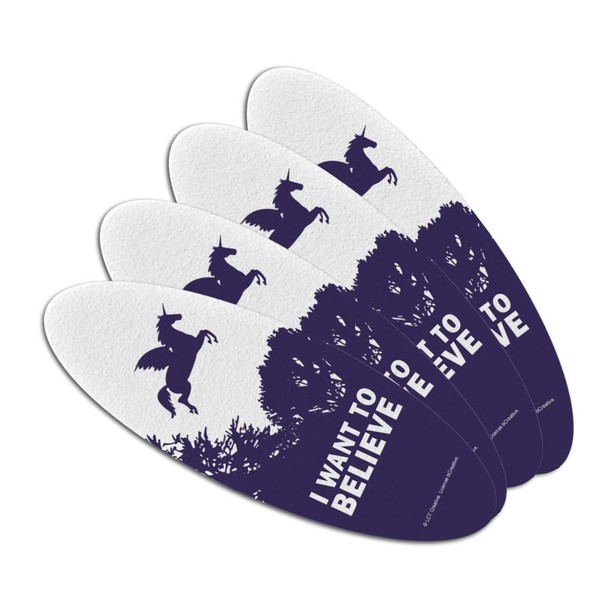 I Want to Believe Unicorn UFO Funny Humor Double-Sided Oval