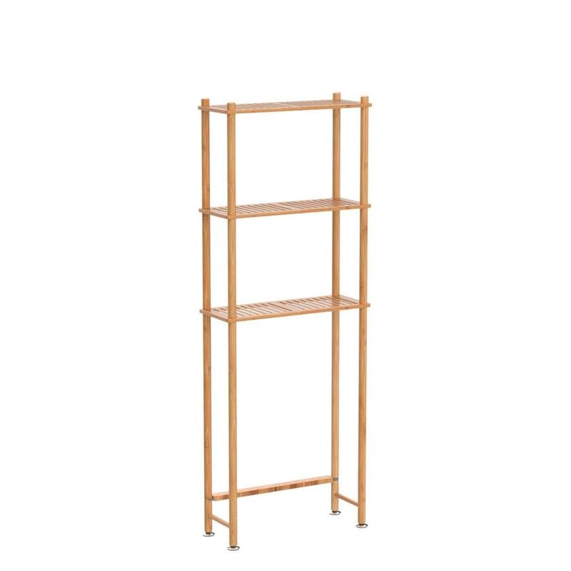 AmazerBath Bamboo Over Toilet Storage Shelf - 3-Tier Freestanding Rack,