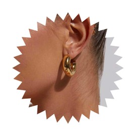 Allereya Boho Tube Hoop Ohrringe Dicke C Form Ohrring Klobig Gold Hoop Ohrringe Klobig Rohr Ohrring Kreis Offen Ohrstecker Schmuck Für Frauen