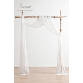 Floroom Wedding Arch Draping Fabric 2 Panels 20Ft White Chiffon Fabric Drapes Arbor Drapery Wedding Ceremony Reception Swag Decorations