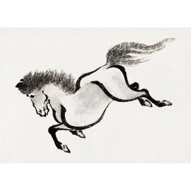 Album of Horse Sketches by Katsushika Hokusai and His Disciples (19th century) by Katsushika Hokusai Portrait – 8 in x 10 in Design – Paper 8.5 in x 11 in – Unmatted