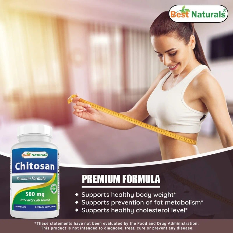 Suplemento Pérdida De Peso De Quitosano 500 Mg 120 Tabletas