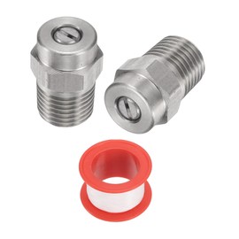 QUARKZMAN 2 Stück Hochdruckreinigerdüse 1/4" männliches NPT-Gewinde Sprühdüsen aus Edelstahl für Wasserpistole, Wasserbesen und Unterbodenreiniger (25 Grad, 1,156 mm Durchflussöffnung)