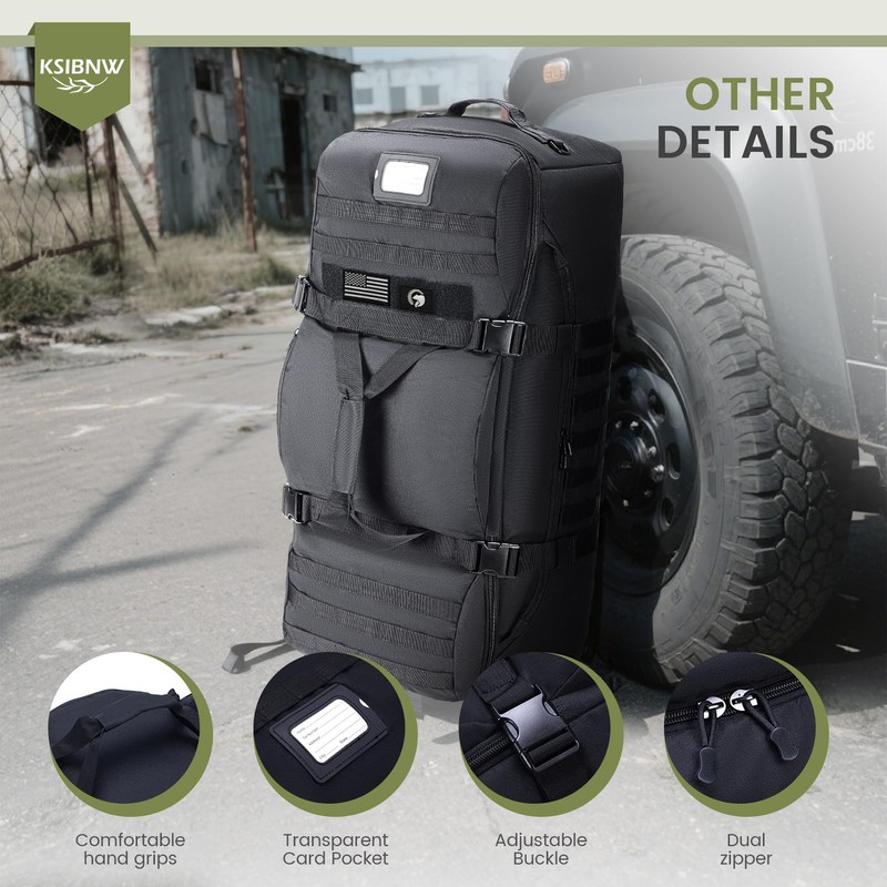 KSIBNW Duffel Bag with Wheels and Handle, 4 In 1