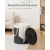SETVSON Laundry Hamper with Lid Wicker Laundry Hamper Round 26.5