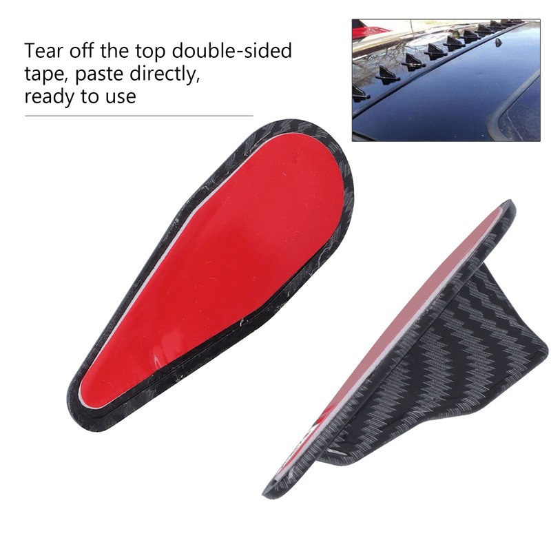 10PCS Shark Fin Kit Spoiler Wing Set with Carbon Fiber