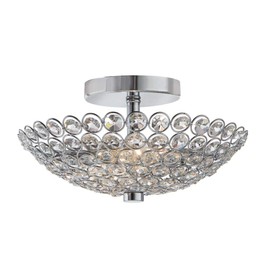 Home Decorators Barclay 2-Light Chrome and Crystal Flush Mount