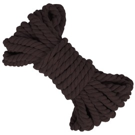 LEREATI 8mm Macrame Cord 10m Thick Macrame Rope Soft Cotton Rope, Natural Cotton Twine String for Macrame Plant Hanger, Wall Hanging, Knitting, DIY Crafts, Gardening, Decoration (Deep Coffee)