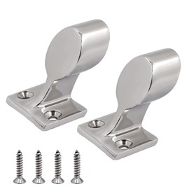 SHENGHUI 2 Pcs 7/8 inch Stainless Steel 316 Hand Rail Fitting, 60 Degree End Lift Handrail Fitting for 7/8 inch O.D. Tube Marine Boat Yacht with Screws
