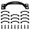 Mormchlots 12Pcs 98mm/3.86" Black Metal Gate Retro Cabinet Handles, 3.86"