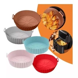 RIVERSOFY  10 Molde Silicon Freidora Aire Circular Reutilizable Horno