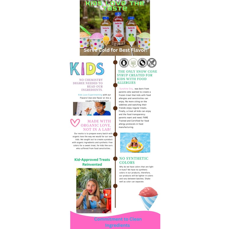 Sunshine Sno Dye Free Snow Cone Syrup, Tiger's Blood, 16oz,