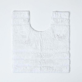 HOMESCAPES Spa Supreme Luxury Pedestal Mat, White, Very Heavy 1800 GSM, Super Soft Plush Cotton, 50x55cm, Washable at Home. Bath Mats Sold Seperately