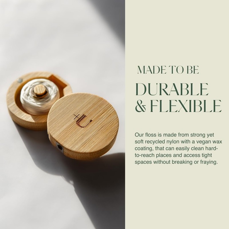 PLUS ULTRA Dental Floss with Reusable Bamboo Case – Coconut