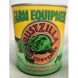 RUSTZILLA FARM EQUIPMENT RUST CONVERTER AND REMOVER, Professional Strength for All Metals Including Stainless Steel and Cast-Iron, 16 oz. RZFE-16