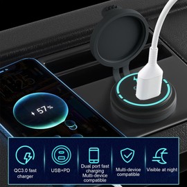 Type C Car Charger Adapter,USB Auto Charger Socket - Car USB Charger Outlet, Type C Car Charging Adapter for Phone, Laptops, and Cameras