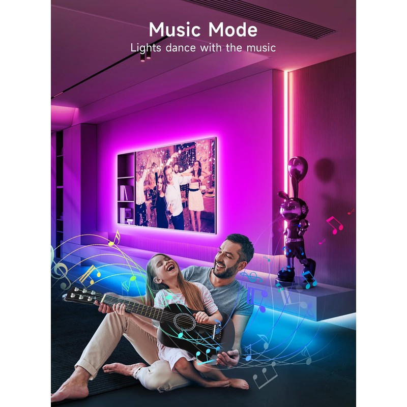 GIPOYENT Music Sync LED TV Backlight, RGB Color Changing Light