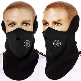 AKORD Medium Black Face Mask Neck Warmer Protective Gear Neoprene and Thermal Fleece For Ski Snowboard Bicycle Winter Sports