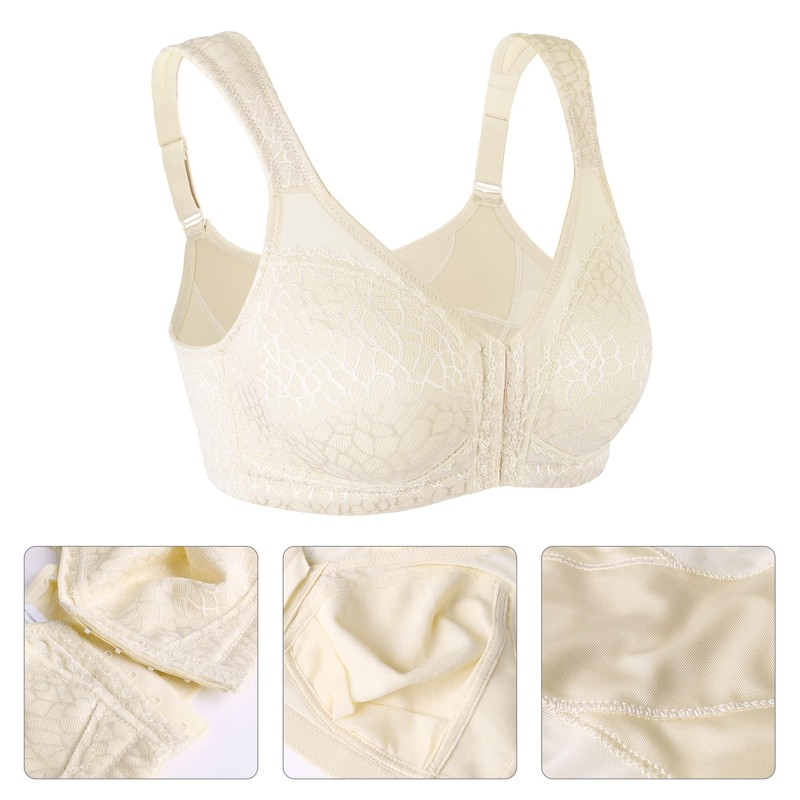 Lemorosy Women's Comfort Strong Hold Front Closure Back Support Unpadded