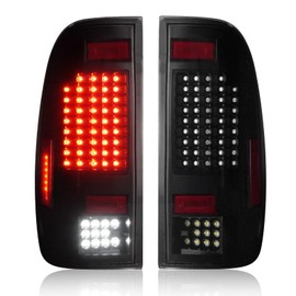 LED Tail Lights Fit for Ford F150 1997-2003, Fit for Ford F150 Heritage 2004,Fit for Ford F-250 Light Duty (7 Lug Nut) 1997-1999,Black Housing Smoke Lens