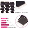 Closure Human Hair 4X4 Body Wave 12 Inch Transparent Lace