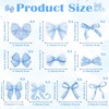 CJiangpo 30Pcs Coquette Sticky Notes Cute Blue Bow Sticky Note