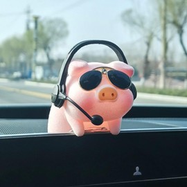 Funny Car Accessories - Cute Car Decor Pig Ornaments for Dashboard, Rope Hanging Pig Decor, Adornos para Carros, Car Dashboard Decorations (two)