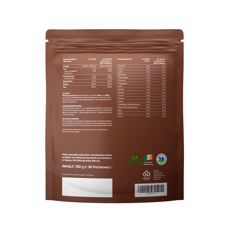 edubily nutrition® Whey Protein Isolate from Irish Pasture • Very