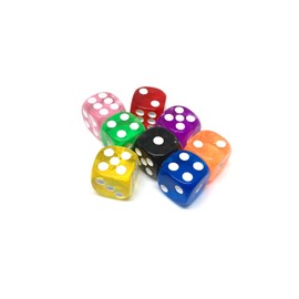 Wumio Dice Translucent, 8 Color Set, 0.6 inches (1.6 cm), Square, Dice, Acrylic, Clear, Colorful, Board Game, Toy, Tabletop Game, Interior, Cute, Kids