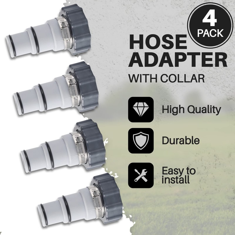 TonGass (4-Pack Pool Hose Replacement for Intex Pool Sets with