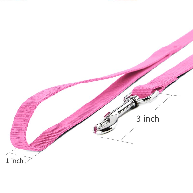 Jeckpat 10ft Pink Dog Leashes Long Line Training Dog Leash,for