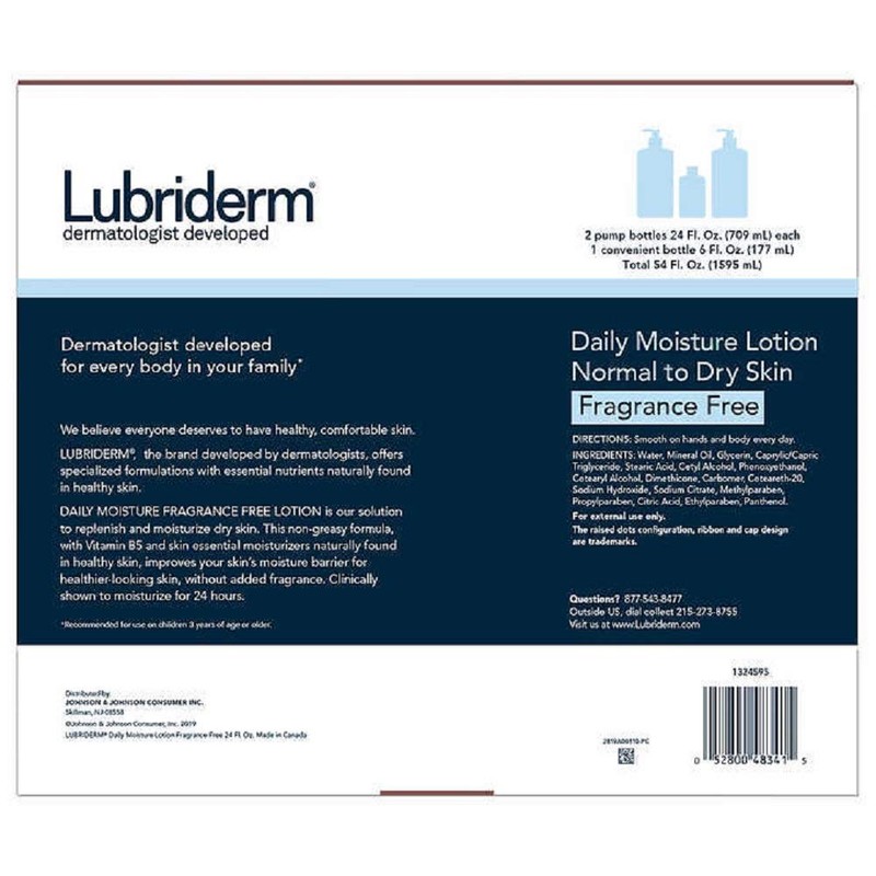 Lubriderm Daily Moisture Lotion Fragrance Free 3-pack