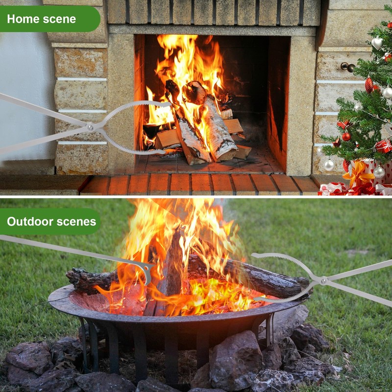 40" Fire Tongs Fire Pit Tongs Set, Stainless Steel Fireplace