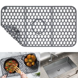 Silicone Sink Protector for Kitchen Sink – Extra Large 26" x 14" Kitchen Sink Mat for Bottom of Sink – Heat-Resistant, Dishwasher-Safe, Non-Slip Sink Grid & Accessories, Flexible Sink Cover