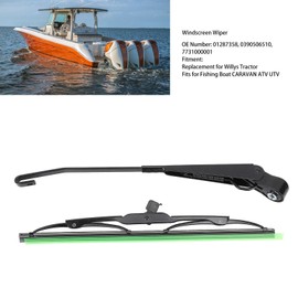 UTV Windscreen Wiper, 12V Tractor Wiper Blade, Windscreen Wiper Replacement for Caravan, ATV, UTV, OE 01287358, 0390506510, 7731000001