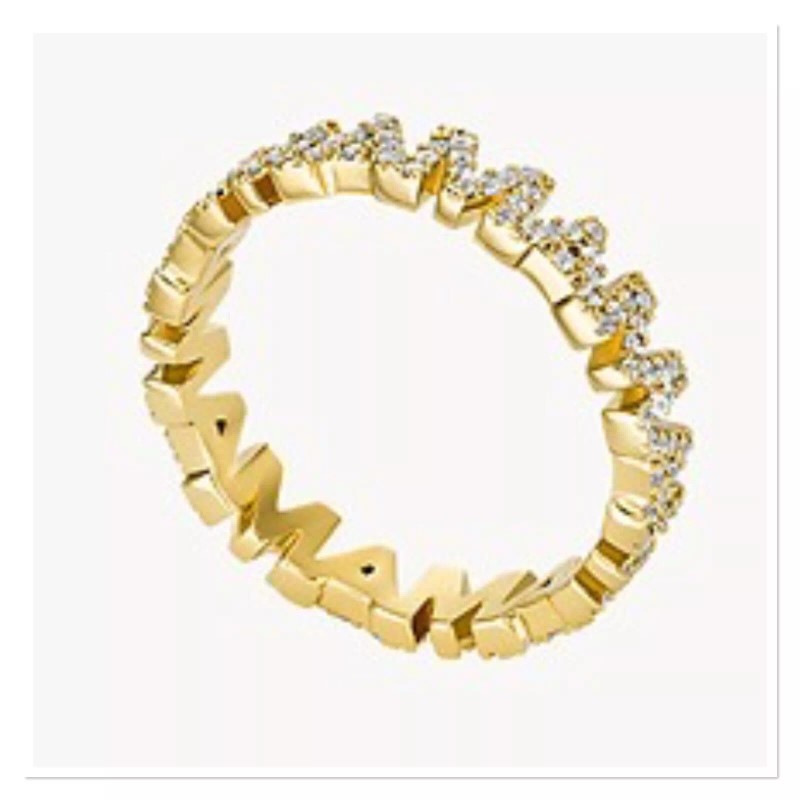 FOSSIL Hazel Gold-Tone Brass Band Ring size 8