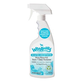 Wee Away X2 Ultra Concentrated Pet Stain and Odor Remover, Enzyme Cleaner for Dog Urine and Poop Carpet & Furniture Safe, Pet Urine Odor Eliminator Spray (Ocean Breeze 16 oz)
