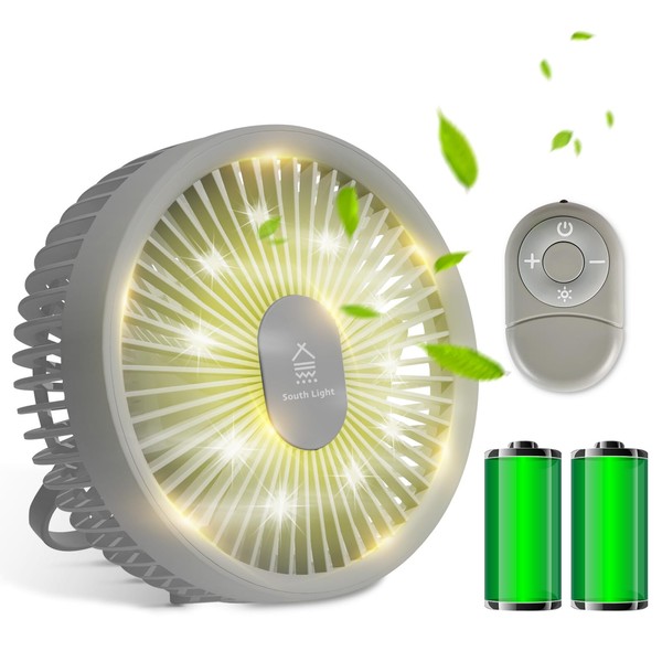 SK-xr-df182-gy Desktop Fan, Wall Mounted, Hanging Fan, Magnetic Remote Control, LED Lighting Function, 3 in 1 Circulator, USB Charging, 3 Air Flow Levels, Powerful Blowing, Mini Fan, Speed Charging,