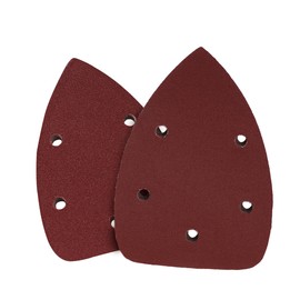 Jamiikury 50pcs Mouse Sander Sandpaper Assortment Kit, 5 Hole Detail Sander Sandpaper Palm Sander Paper Mouse Sanding Pads Hook and Loop Sanding Sheets - 120/240 Grit