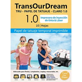TransOurDream-Marca de confianza,Perfecto para fiesta,Papel de transferencia de tatuaje temporal¡Imprimible personalizado,defínelo como quieras! Compatible Inkjet/Láser 8.5x11''10Hojas.(MX-TAT1-10)