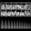 KOXXIAMOQ Pack of 240 False Nail Tips, Clear Extra Long
