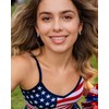 Elaximn Vintage 14K Gold Plated Flower 4th of July Independence