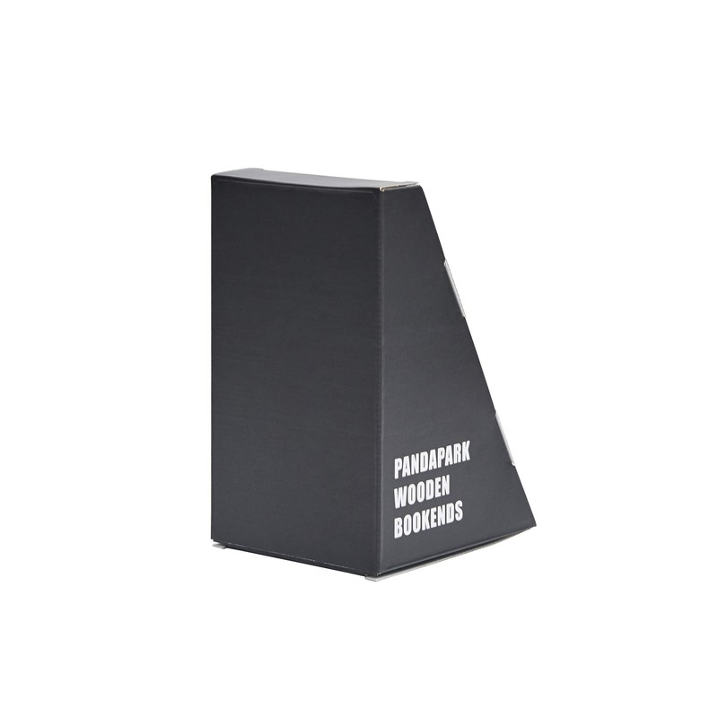 Pandapark Wood Bookends,Non-Skid Bookend for Shelves,Heavy Duty Bookends,Book Stand for