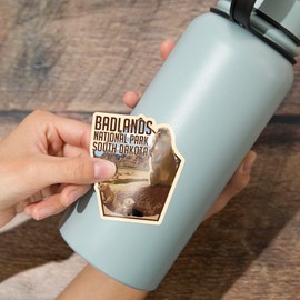 Die Cut Sticker Badlands National Park, South Dakota, Prairie Dogs Vinyl Sticker 3 to 6 inches, (Waterproof Decal for Cars, Water Bottles, Laptops, Coolers), Large
